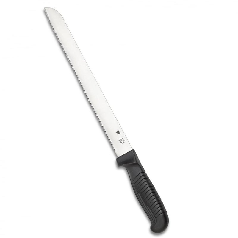 Spyderco Lightweight Kitchen Bread Knife with 10.25" MBS-26 Stainless Steel Blade and Black Polypropylene Handle - SpyderEdge - K01SBK - Image 1
